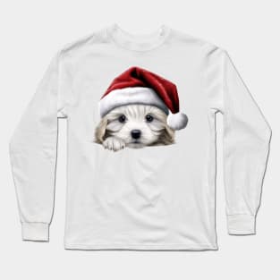 Christmas Peeking Puppy Long Sleeve T-Shirt